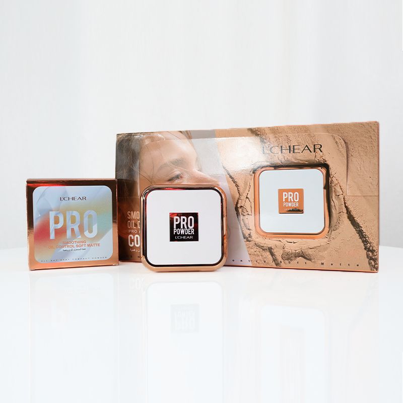 1 Pcs L'chear Smoothing Oil Control Pro All Day Stay Compact Face Powder - Matte - Light Rose tan & Dark Rose Tan (3)