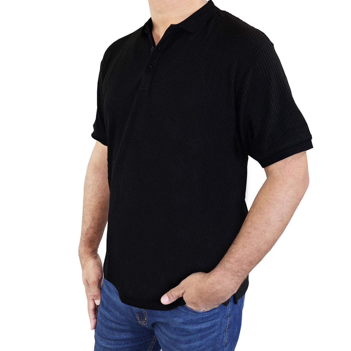 Cotton Blended T Shirt - (Black)