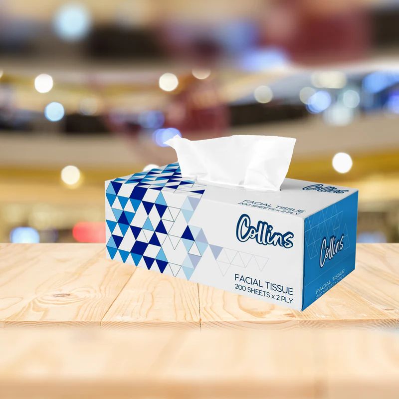 COLLINS Facial Tissue Box: 200 Sheets, 2-Ply Softness & Quality - Shop N Save