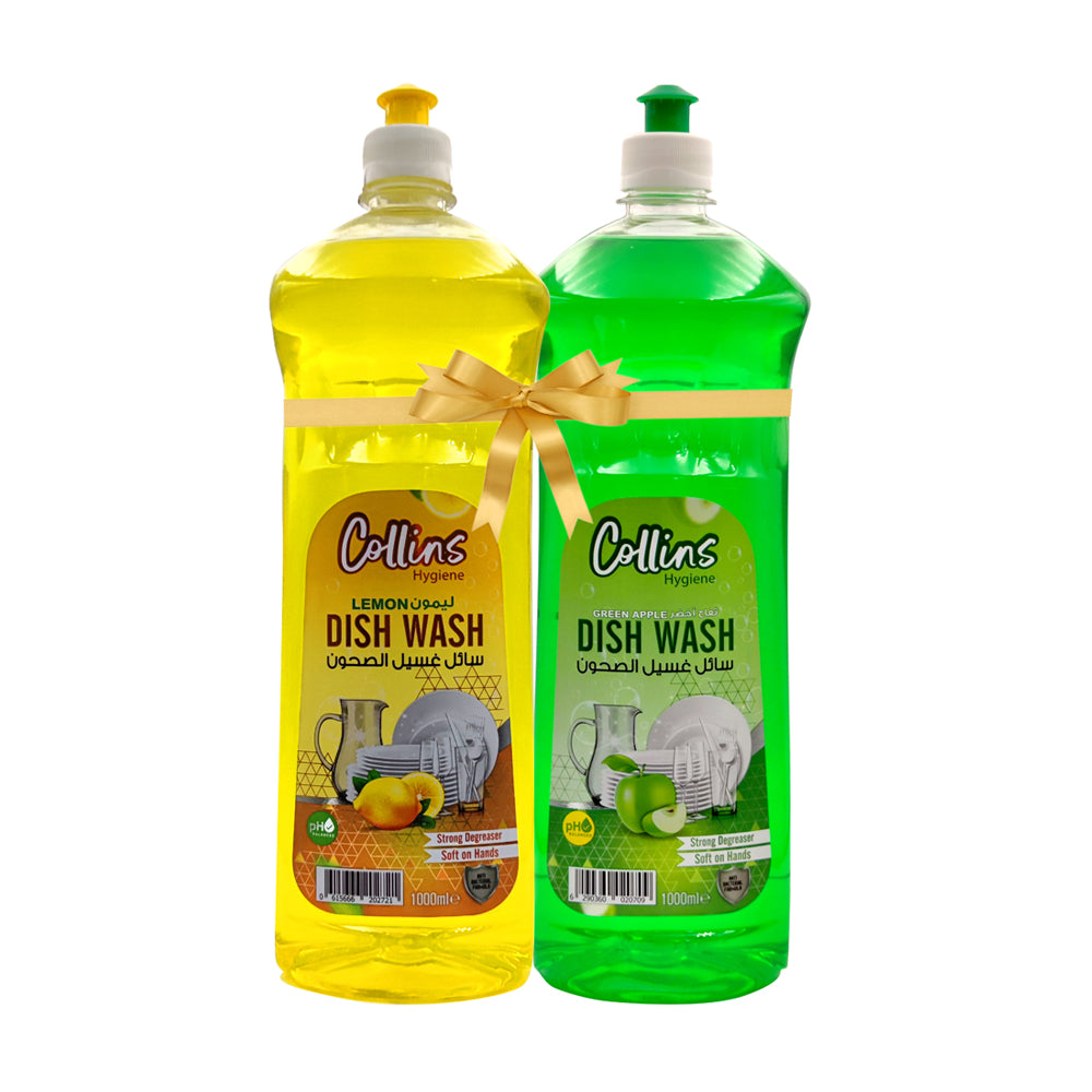 Collins Hygiene - Dishwash - Lemon + Green Apple 1000ml - Promo Pack
