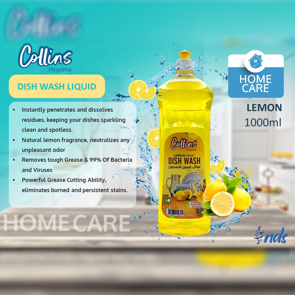 Collins Hygiene - Dishwash - Lemon + Green Apple 1000ml - Promo Pack