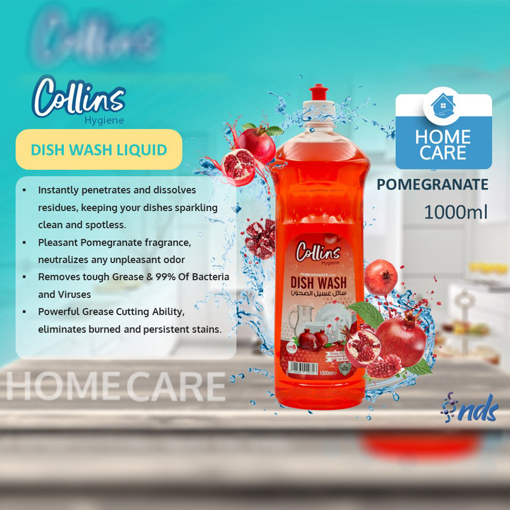 Collins Hygiene - Dishwash - Lemon + Pomegranate 1000ml - Promo Pack