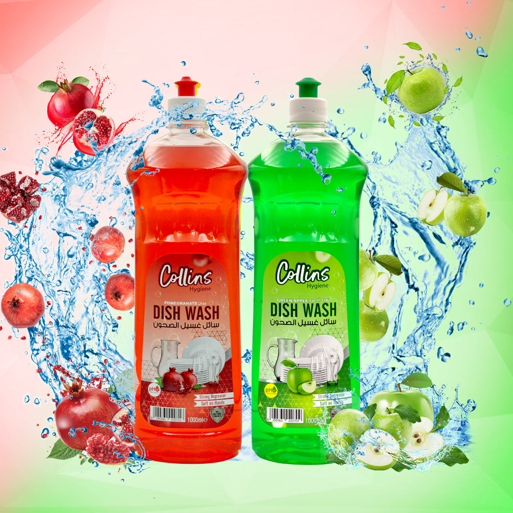 Collins Hygiene - Dishwash - Pomegranate + Green Apple 1000ml - Promo Pack