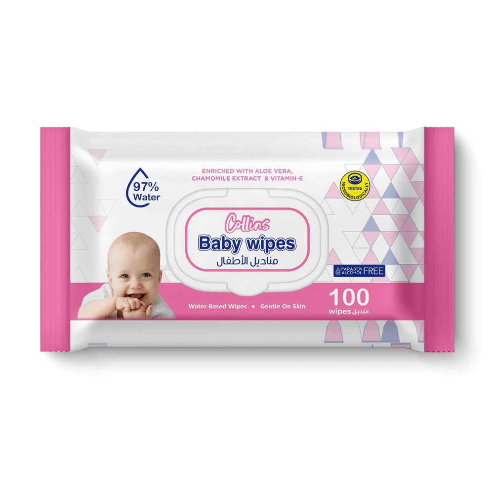 Collins Antibacterial Wet Wipes 100 Sheets 2 Pcs Premium Quality Unisex Baby Accessories Fabric Pink - Shop N Save