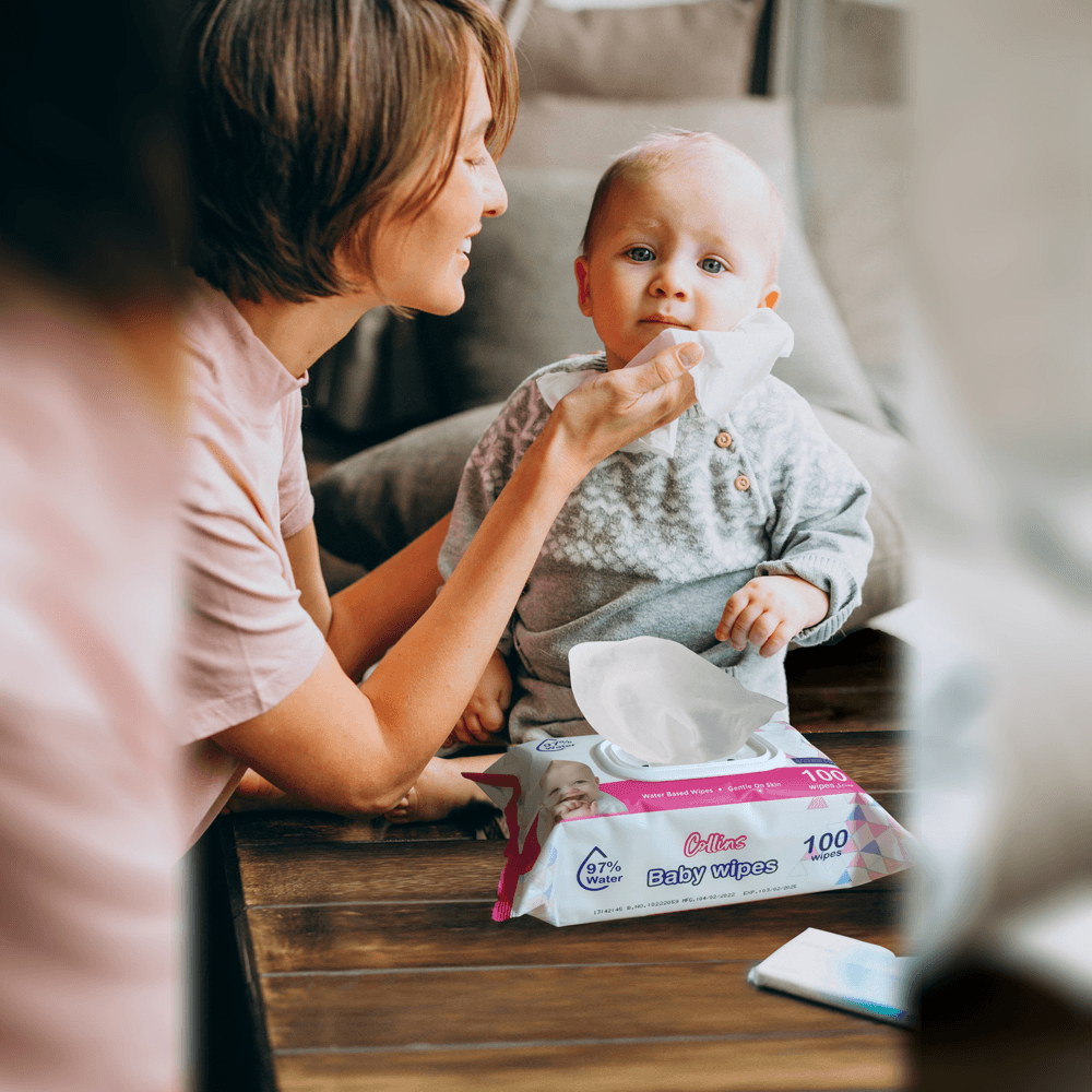 Collins Antibacterial Wet Wipes 100 Sheets 2 Pcs Premium Quality Unisex Baby Accessories Fabric Pink - Shop N Save