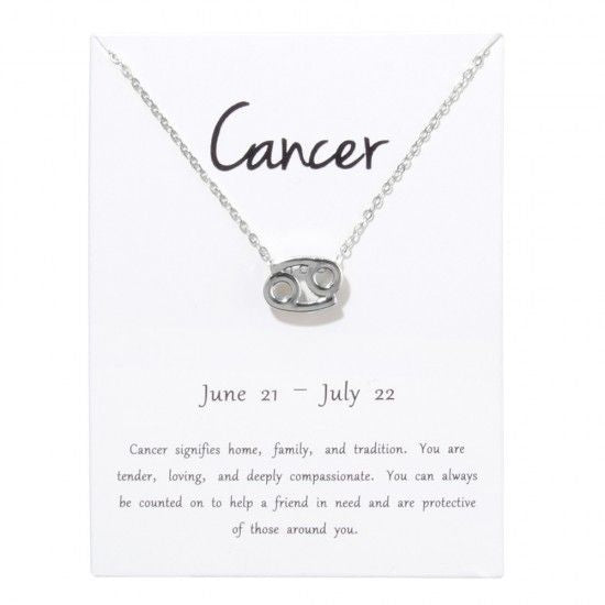 Constellations Necklace Pendant Cancer Silver