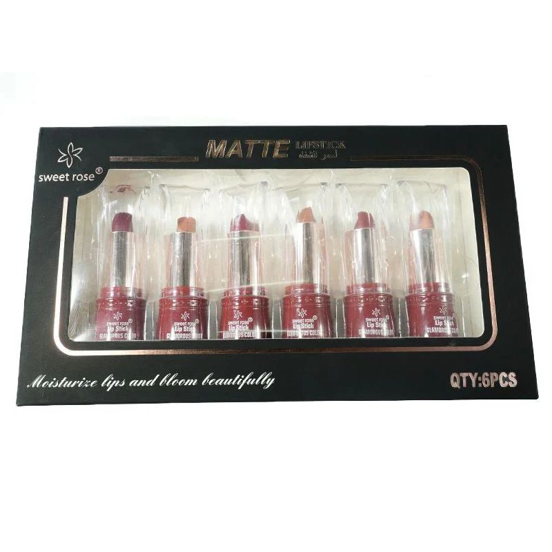 Matte Sweet Rose 6 Colours Lipstick Set ( Moisturize and Bloom Lips)