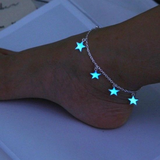 Five-pointed Star Tassel Anklet Bracelet - Blue Star