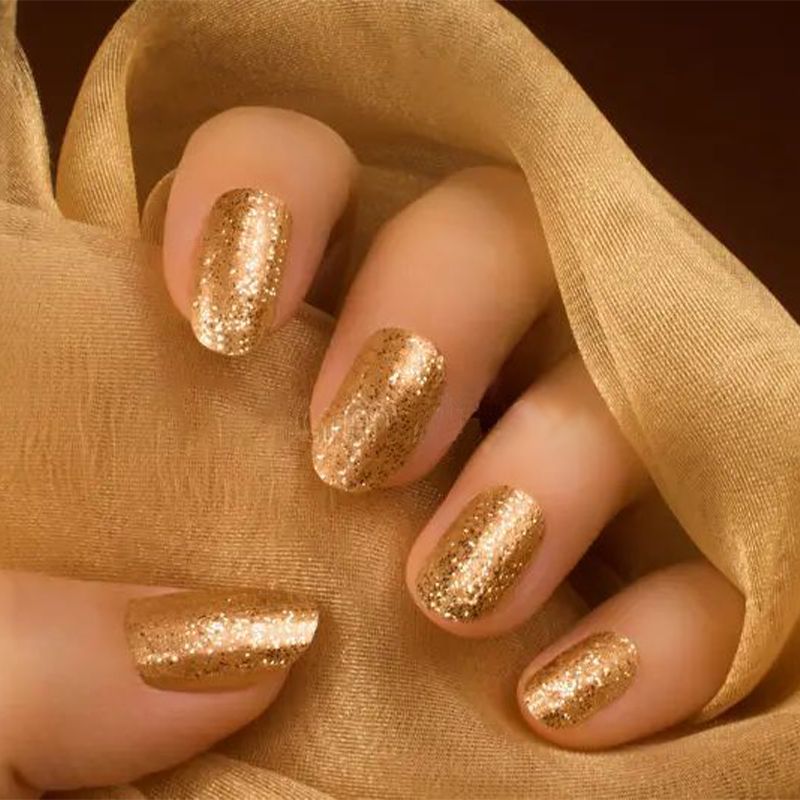 Nail Polish - Quick-Dry, Non-Toxic Beautiful Color - Glitter Golden (043)