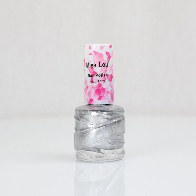 Miss Lou Nail Polish: Glitter Silver Brilliance(3)