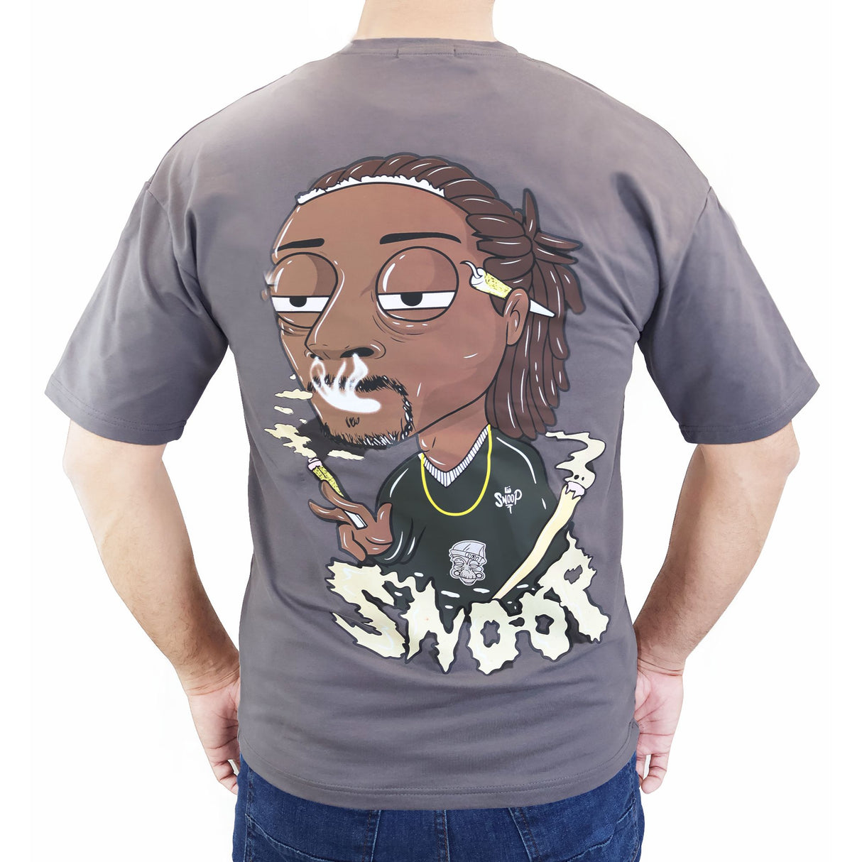 Snoop Dag Art Collective New Premium Sleeve Men`s T-shirt (Grey)
