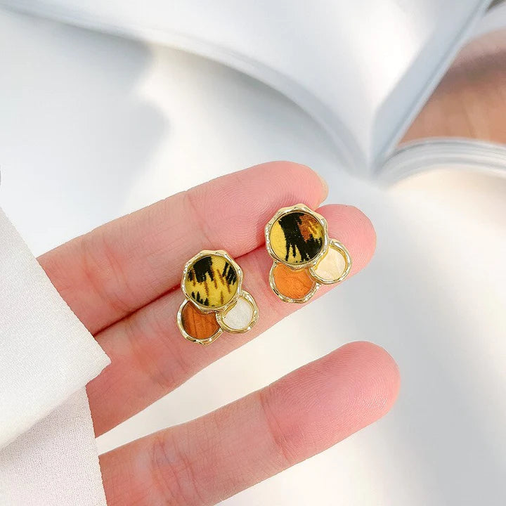 Simple Leopard Print Earrings - Golden - Shop N Save