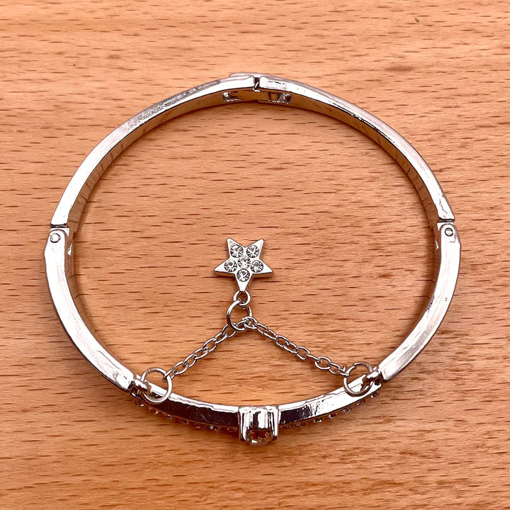 Girls Fashion Rhinestone And Star Chain Bracelet - Silver - Shop N Save