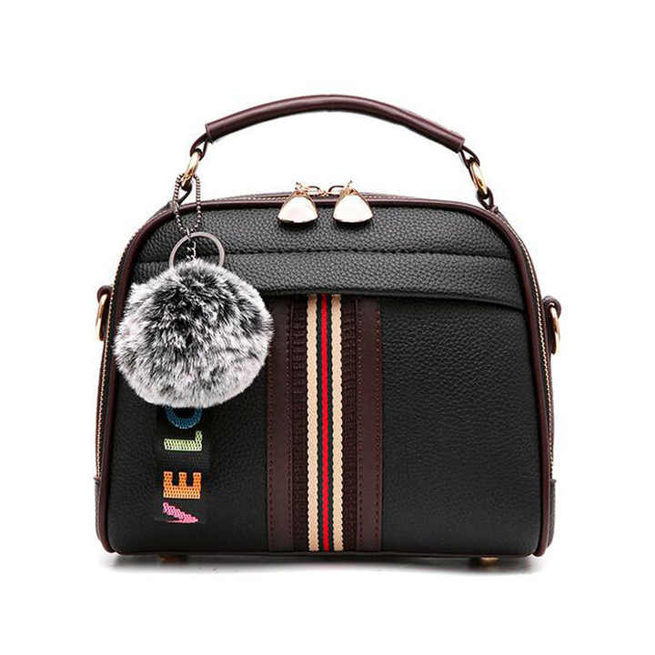 Cute Striped Handbag: Trendy, Mini Size, Adjustable Strap, Three Compartments - Shop N Save