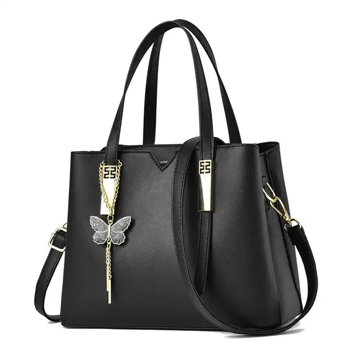 Large Capacity Solid Color Popular Handbag - Black