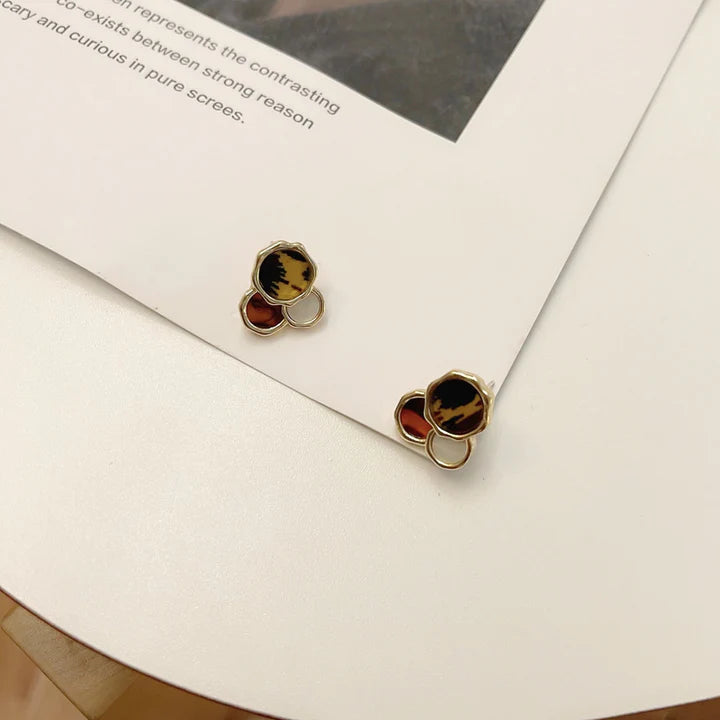 Simple Leopard Print Earrings - Golden - Shop N Save