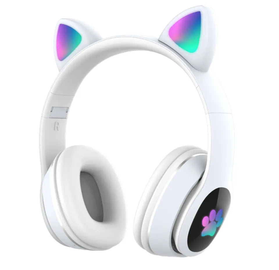 Cat Ear LED Headphones: Wireless, Foldable, Stereo Bluetooth - Shop N Save