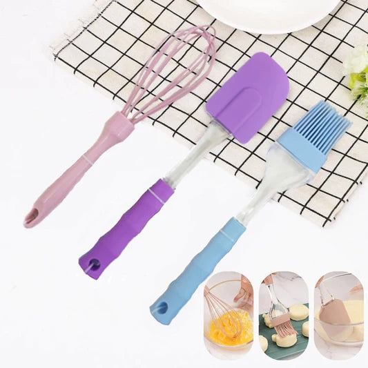 Heat Resistant Baking Silicone Rubber Cooking Set - Multi Color - Shop N Save