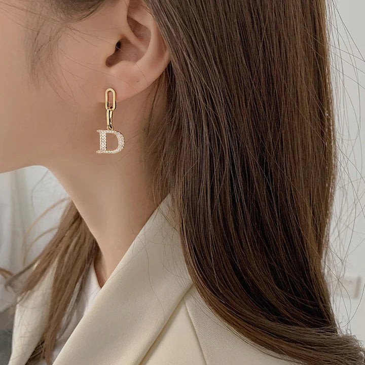 Girls Rhinestone Chain Decorative Earrings - Golden - Shop N Save