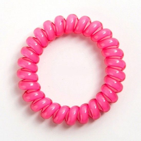 High Quality Telephone Line Hair Tie- Dark Pink
