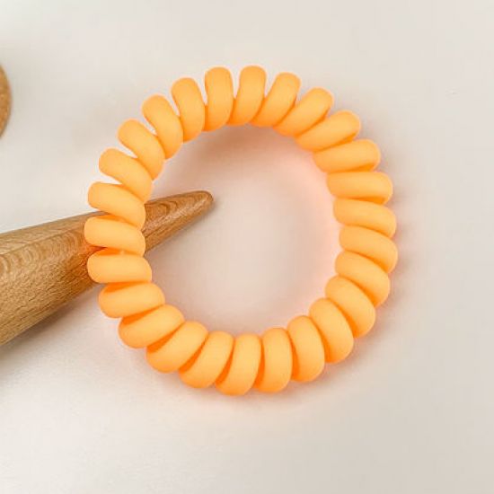 High Quality Telephone Line Hair Tie- Orange