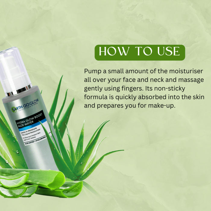 EARTH GO GLOW ALOE VERA & HYALURONIC ACID LIQUID FACE MOISTURIZER (100ml) - Shop N Save