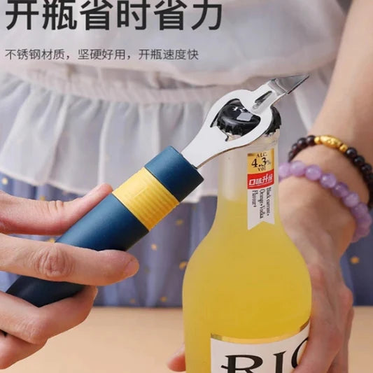 Heavy Duty Stainless Steel Easy Bottle Cap Opener - Gray - Shop N Save