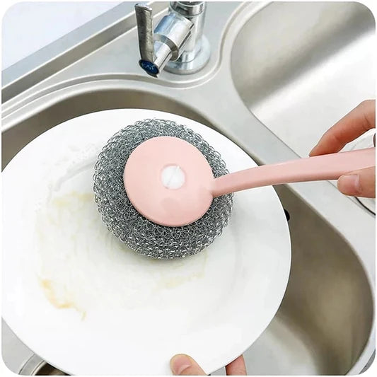 Creative Long Handle Steel Ball Dishes Cleaning Brush - Shop N Save
