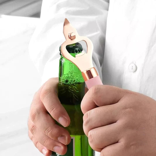 Heavy Duty Stainless Steel Easy Bottle Cap Opener - Gray - Shop N Save