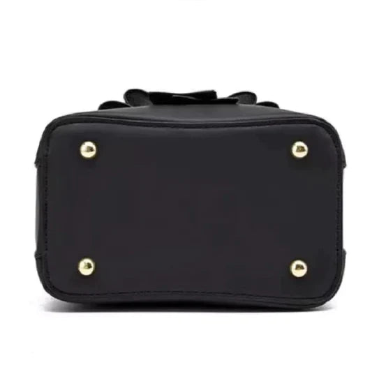 Ladies Simple Bow Decoration Handbag - Black