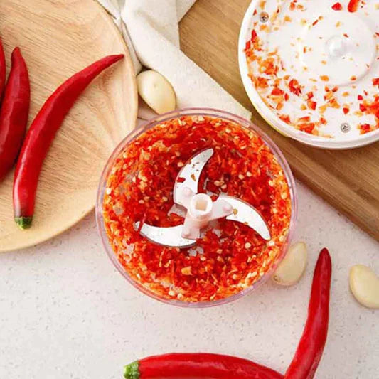 Stainless Steel Blade Manual Vegetable Chopping Bowl - Pink - Shop N Save