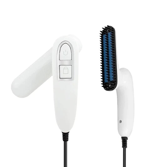 Foldable Beard Straight Hair Electric Mini Comb - White - Shop N Save