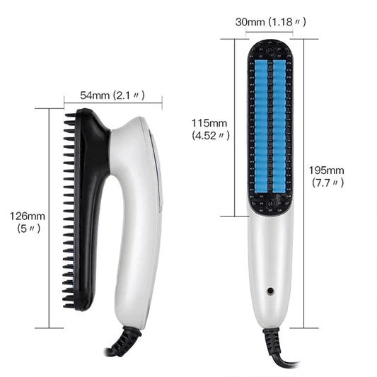 Foldable Beard Straight Hair Electric Mini Comb - White - Shop N Save