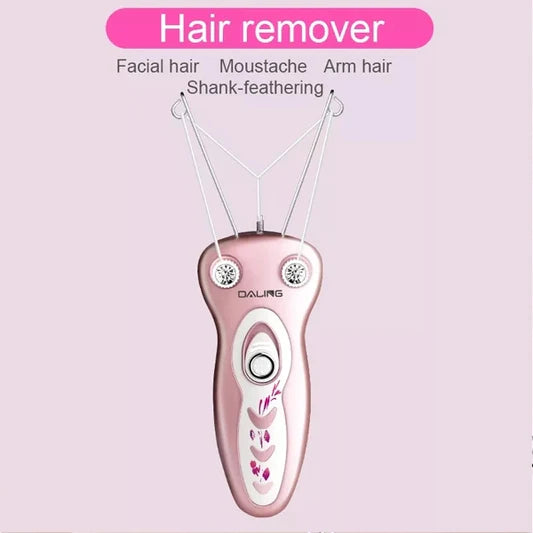 Ladies Facial Body Face Rechargeable Threading Hair Remover - LIGHT PINK - Shop N Save