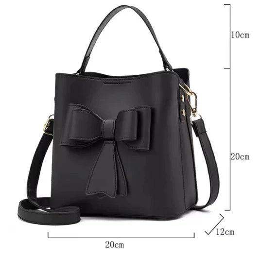 Ladies Simple Bow Decoration Handbag - White - Shop N Save