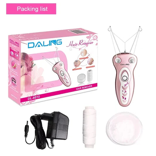 Ladies Facial Body Face Rechargeable Threading Hair Remover - LIGHT PINK - Shop N Save