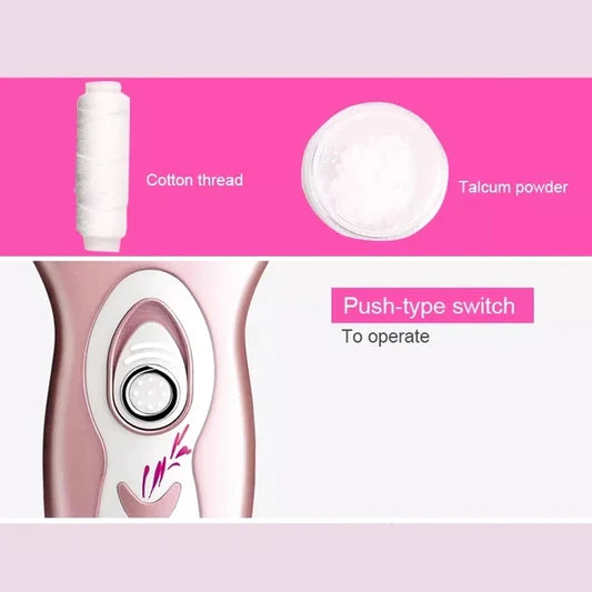 Ladies Facial Body Face Rechargeable Threading Hair Remover - LIGHT PINK - Shop N Save