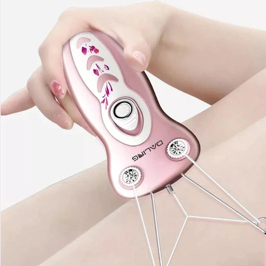 Ladies Facial Body Face Rechargeable Threading Hair Remover - LIGHT PINK - Shop N Save