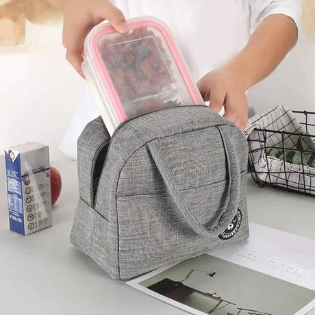 Insulated Lunch Bag: Easy Carry, Aluminum Foil, Double Handle, Zipper Closure - Shop N Save