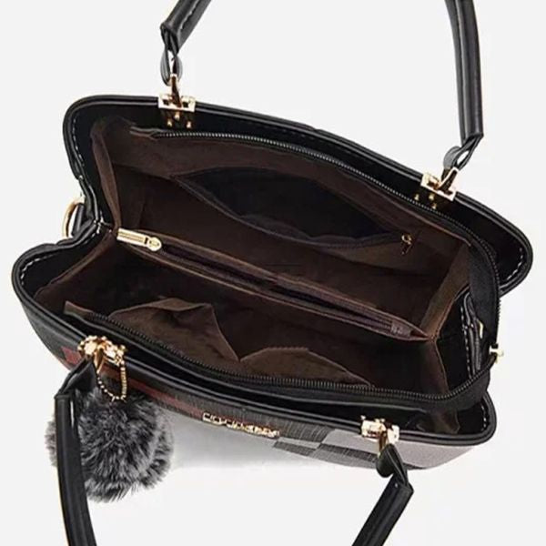 Trendy Plaid Handbag: PU Leather, Zip Closure, Large Capacity, Stylish