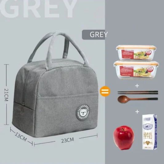 Insulated Lunch Bag: Easy Carry, Aluminum Foil, Double Handle, Zipper Closure - Shop N Save