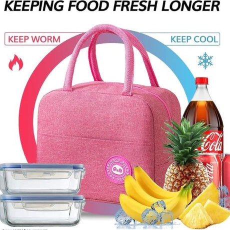 Portable Insulated Lunch Bag: Large Capacity, Heat Preserving, Travel Ready - Shop N Save