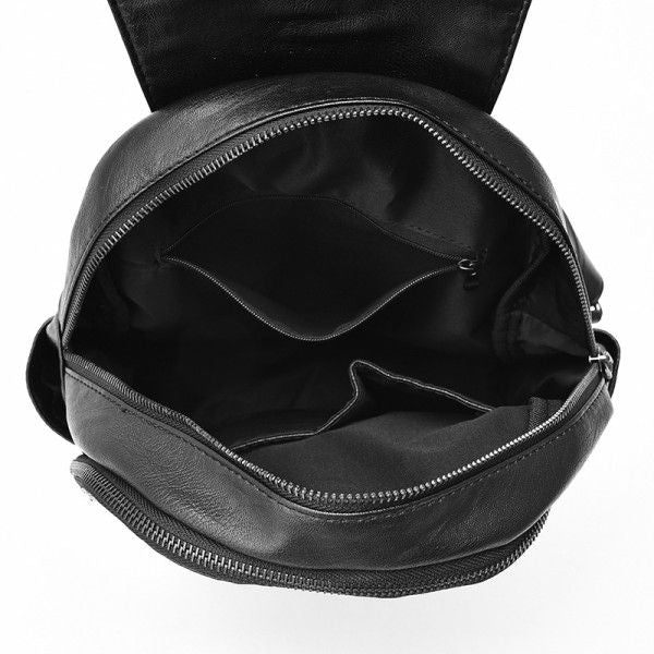 Premium Leather Backpack: Stylish, Large Capacity, Zip Closure - Shop N Save