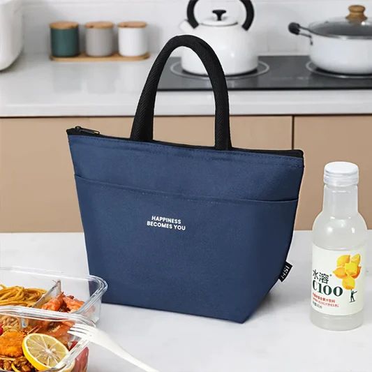 Insulated Oxford Lunch Bag: Double Handle, Lightweight, Letters Print - Shop N Save