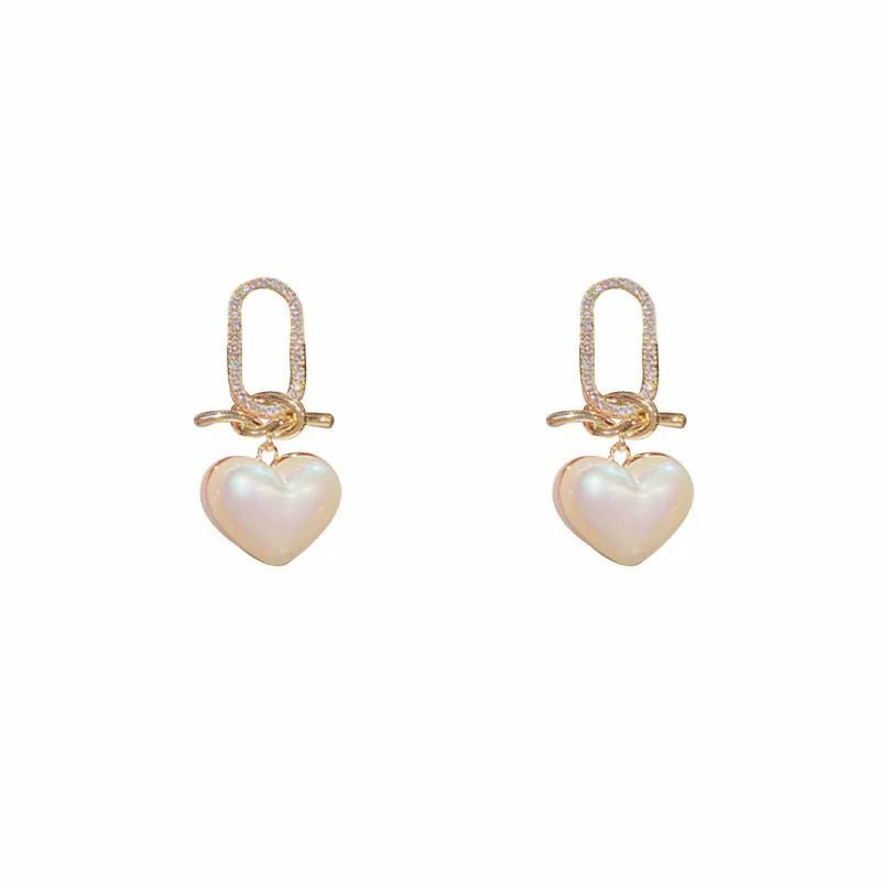 Korean Heart Pearl Earrings: Simple Chic for Versatile Style - Shop N Save