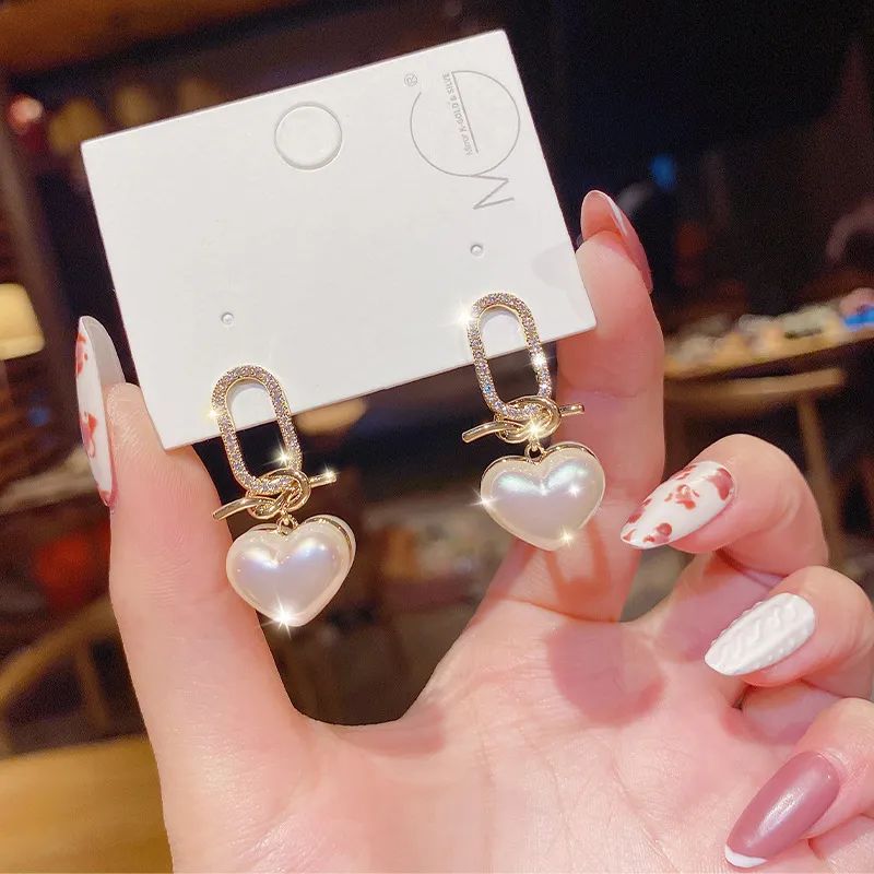 Korean Heart Pearl Earrings: Simple Chic for Versatile Style - Shop N Save