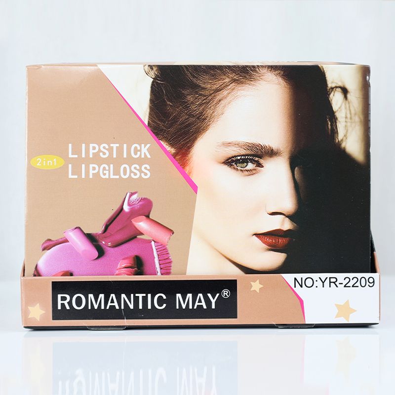 Romantic May 2 In 1 Lipstick And Lip Gloss Vitamin E Long Lasting - Persian Red (4)