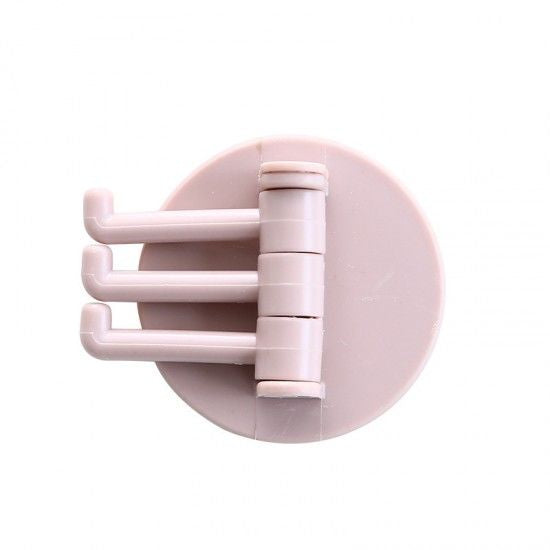 Multi Functional 3 Branch Rotating Wall Hook - light pink