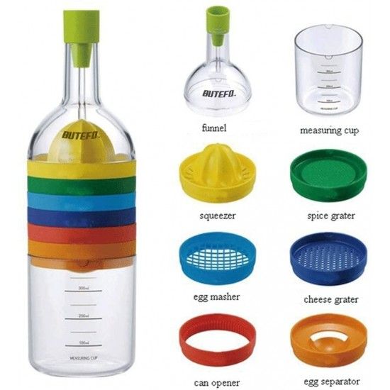 Multi Functional 8 in 1 Kitchen Tool Set - Multicolor