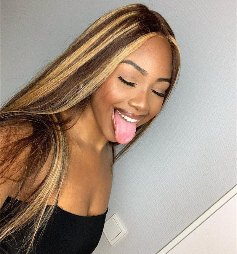 Wig: European & American Fashion, Chemical Fiber, Gradient Color